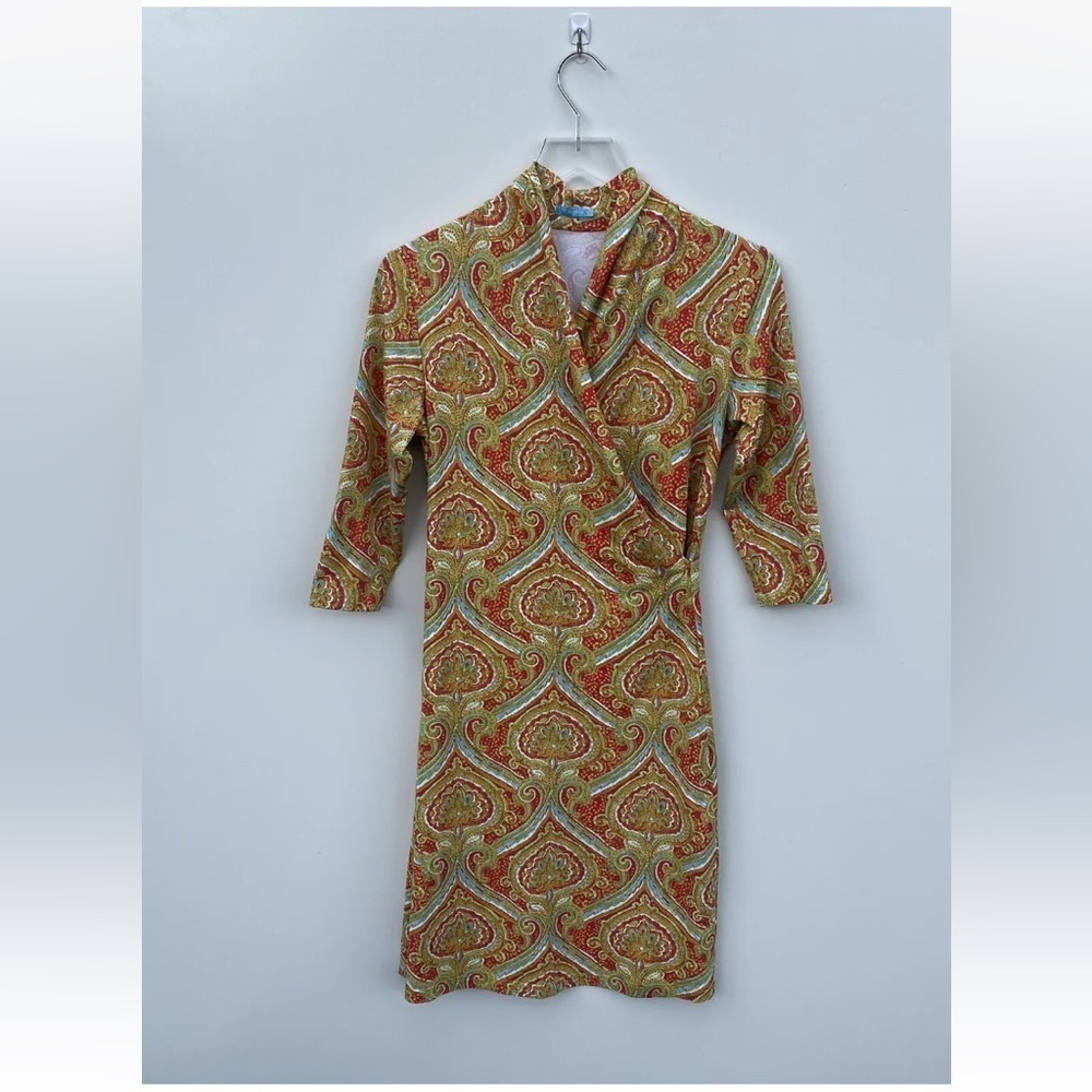 J‎ McLaughlin Women's Catalina Cloth Dress Sheath Lotus Print Small (448)
